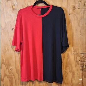 Timing Shirt Women's Small Black Red Tee Oversized Comfy Goth Gothic Scene
